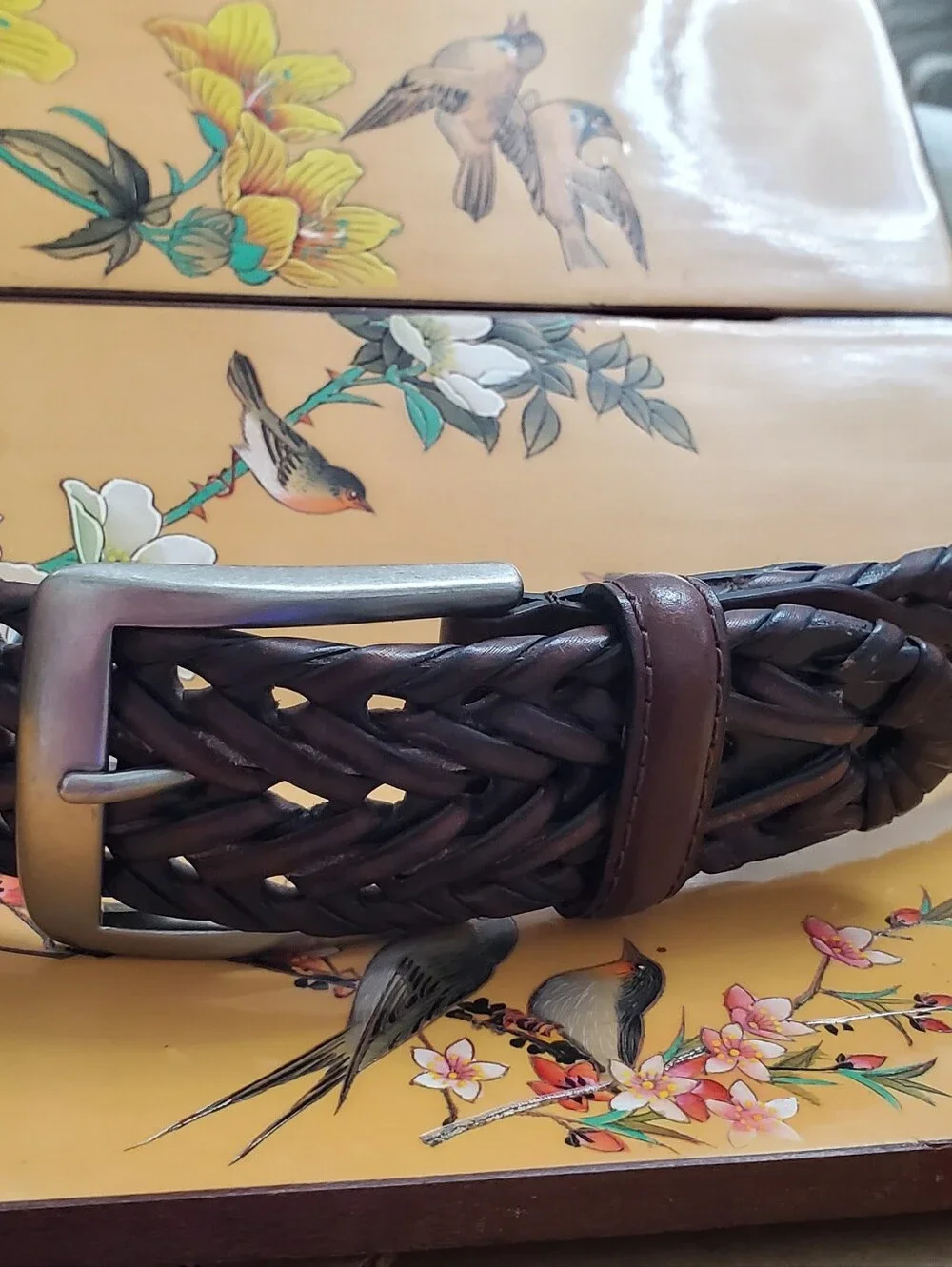 Roundtree & Yorke Woven Brown Leather Belt Classic Braided Design/Dillard's. 34.